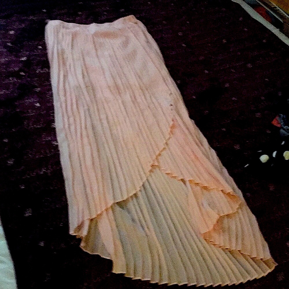 Entro/Anthropology pink Pleated Maxi H&L Skirt